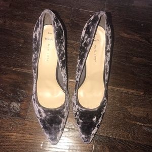 New Look Grey Velvet Heels Size 11